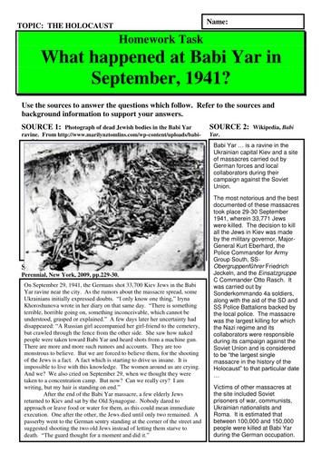 What happened at Babi Yar in September, 1941?