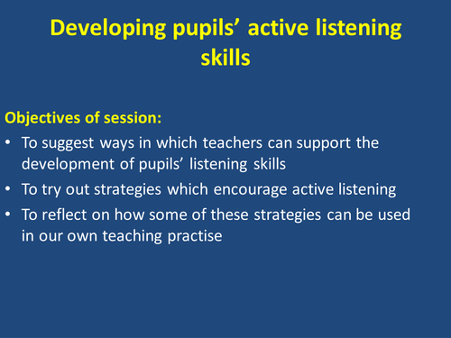 Listening skills CPD inset