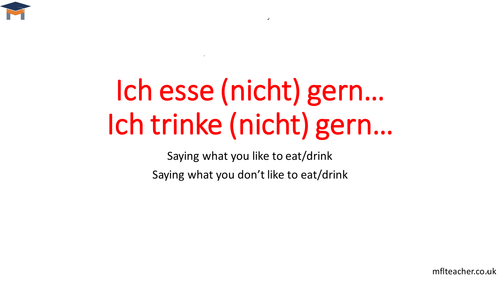 German - Saying what you like to eat & drink