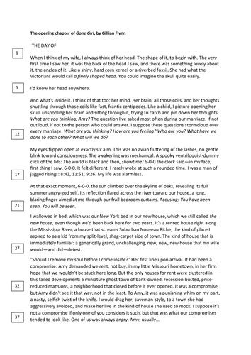 New spec- AQA-style Paper 1 (Gone Girl)