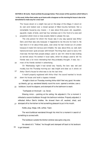 New spec- AQA- style Paper 1 (Hitchhiker's Guide)