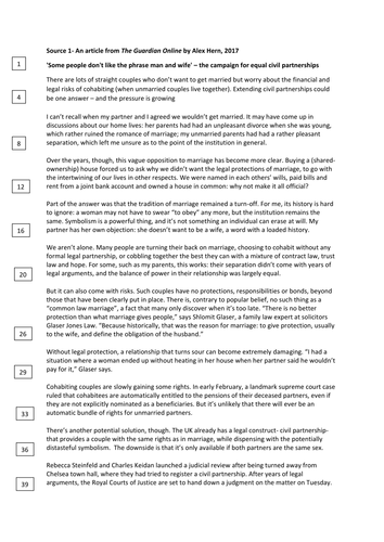 New spec- AQA-style Paper 2 (Marriage)