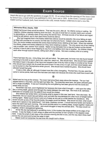 New spec- Eduqas-style Paper 1 (The Snow Child)