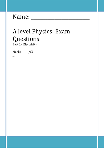 A LEVEL PHYSICS ELECTRICITY WORKBOOK