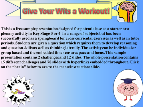 Sample Give your wits a workout