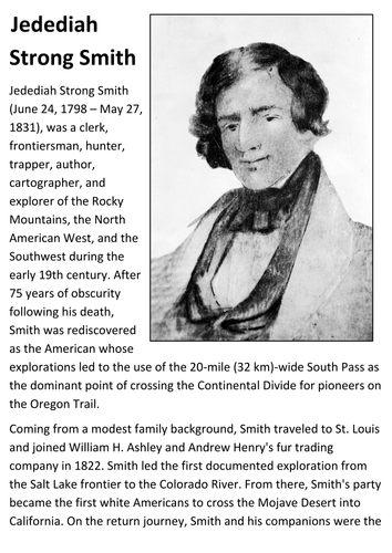 Jedediah Strong Smith Handout