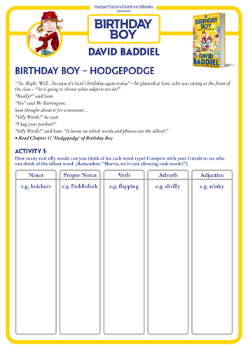 David Baddiel's Birthday Boy - Hodgepodge