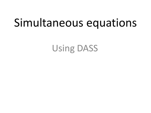Simultaneous equations (elimination method)