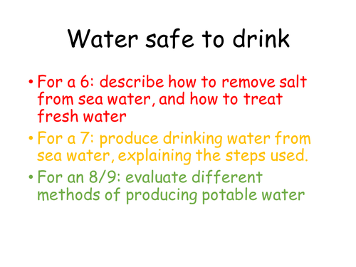 Complete SOW for AQA GCSE Chemistry The Earth's resources, potable water, LCAs and recycling