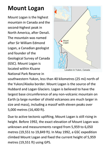 Mount Logan Handout