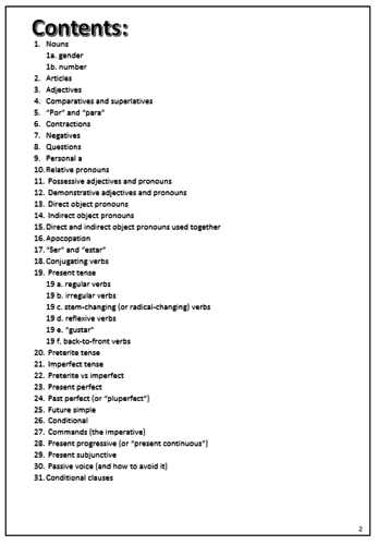 Spanish A Level Grammar Booklet - NOW WITH ANSWERS