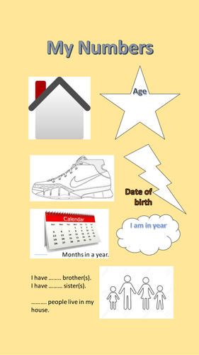 First Maths Lesson-My Numbers Worksheet (SEN)