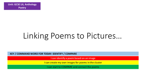 Comparing poems in the AQA Anthology