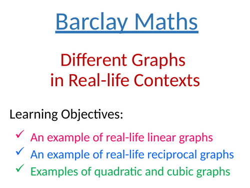 Different  Graphs in Real-life Contexts