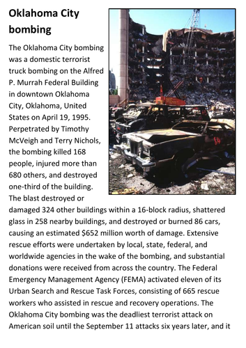 Oklahoma City Bombing Handout