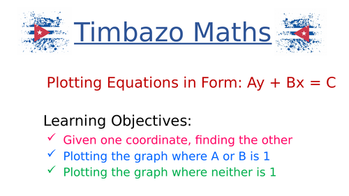 Plotting Graphs of Ax + By = C