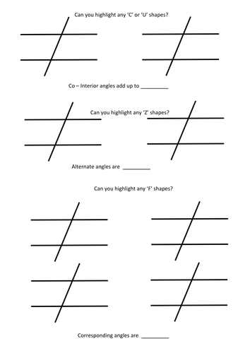 Identifying Angles in Parallel lines