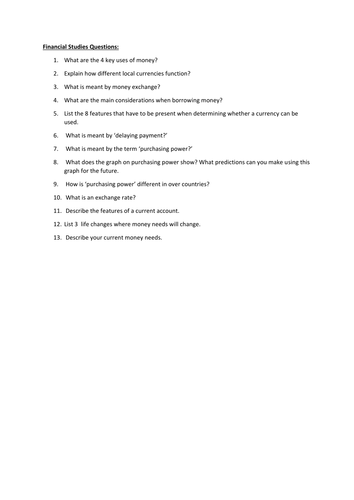 Recap Topic Questions | Teaching Resources