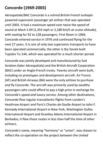 Concorde Handout
