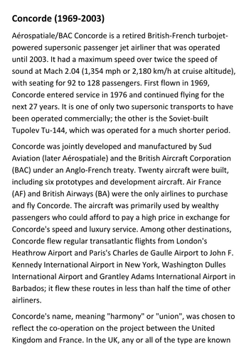 Concorde Handout