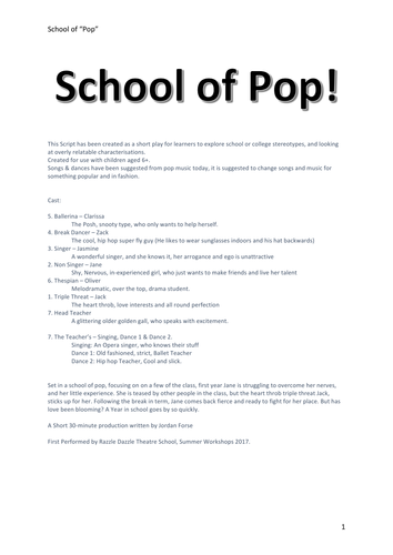 School of Pop - Exploring Stereotypes and Characterisation