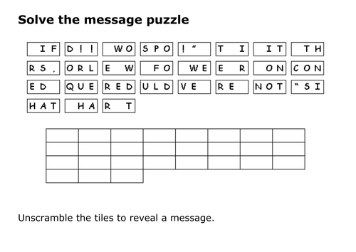 Solve the message puzzle about the British Empire