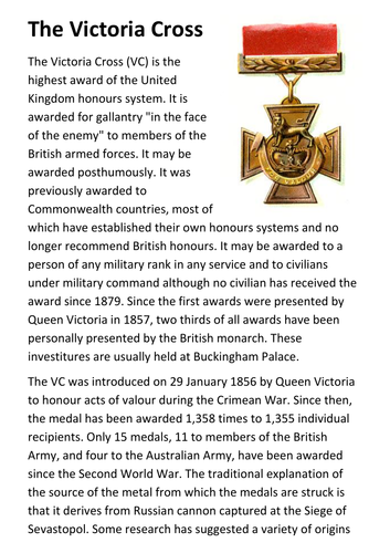 The Victoria Cross Handout