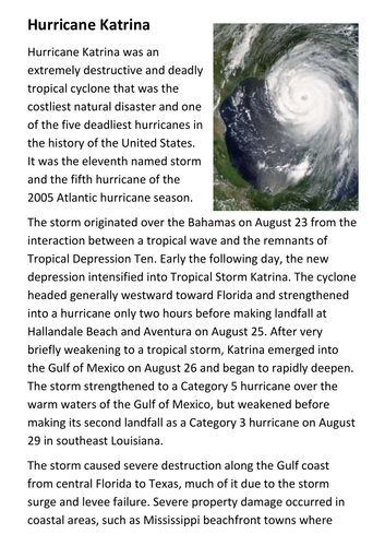 Hurricane Katrina Handout
