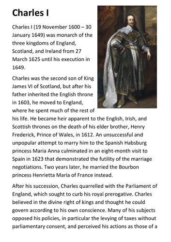 Charles I Handout