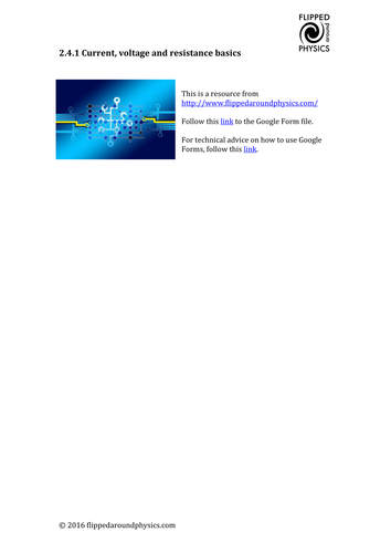 Current, voltage and resistance basics