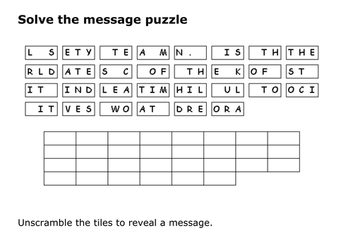 Solve the message puzzle from Dietrich Bonhoeffer