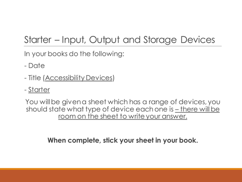 Accessibility Devices GCSE Computer Science