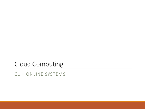 NQF BTEC Level 3 ICT Unit 1 - Cloud Computing Lesson