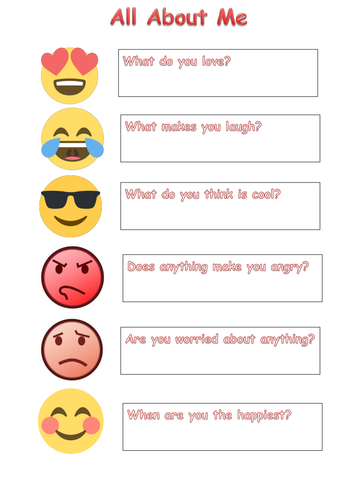 Back to school Emoji First day Getting to know you activity