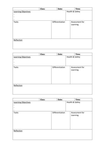 Weekly Lesson Plan Template