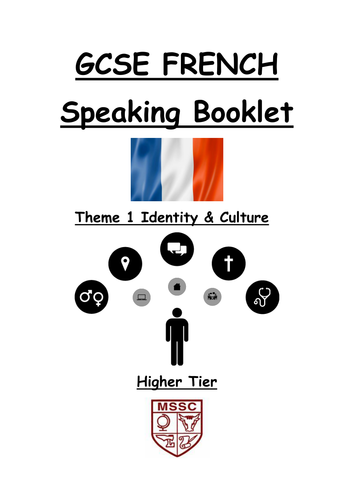 AQA french speaking questions booklets/ Higher