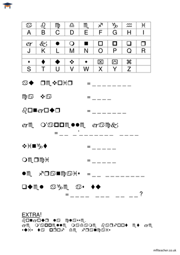 French - Greetings crack the code worksheet