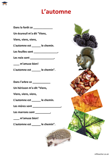 French - 'L'automne' poem lesson
