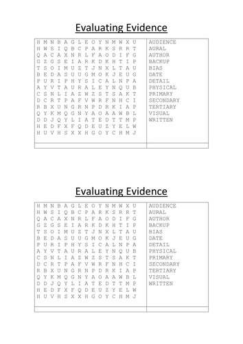 Historical Skills Posters and Word Search (FREE)