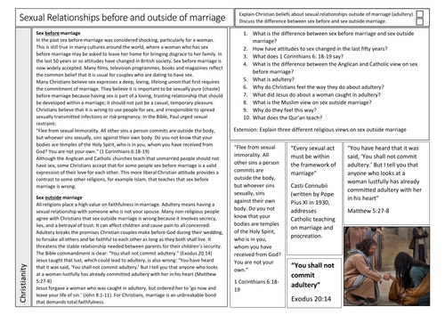 Sex Before and Outside of Marriage in Christianity