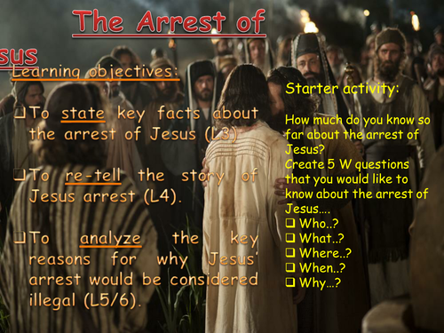 Christianity Scheme of Work - The Passion (Arrest, Trial, Crucifixion and Holy Communion).