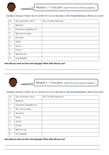 Expo 1 French - Module 1, C'est Parti - 'Introductions' - 5 resources