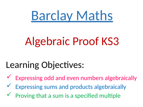 KS3 Algebraic Proof