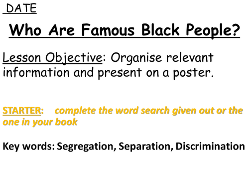 Famous African Americans - Bonus Research Lesson (BPoNA)