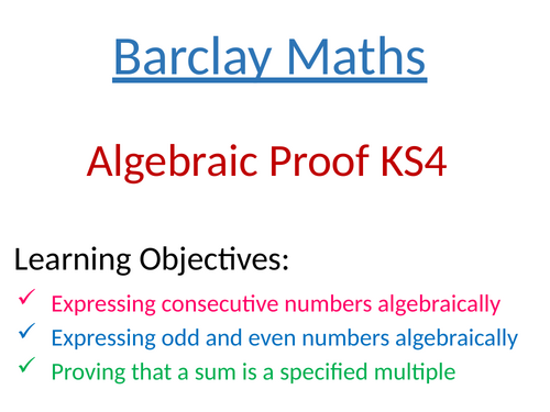 KS4 Algebraic Proof