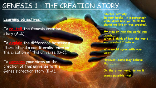 Gcse Genesis Creation Story By Re4all Teaching Resources Tes