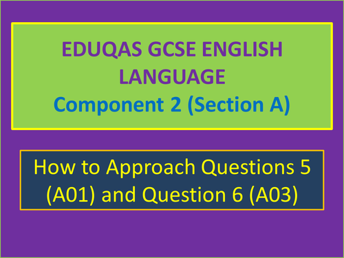 Eduqas GCSE English Language (Component 2, Section A) How to structure successful responses.