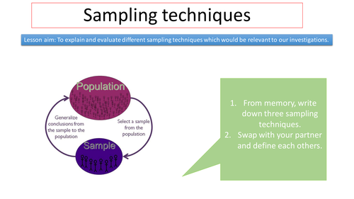 EDEXCEL A Level (2016) Independent Investigation - Sampling Techniques
