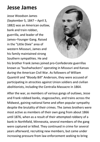 Jesse James Handout