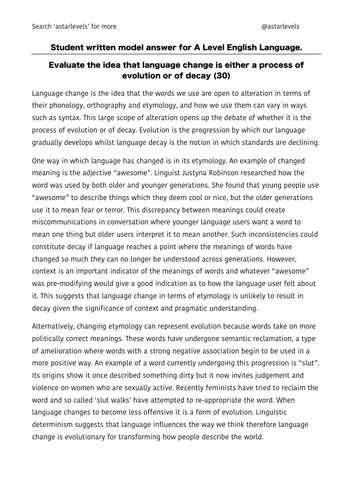 language change essay a level